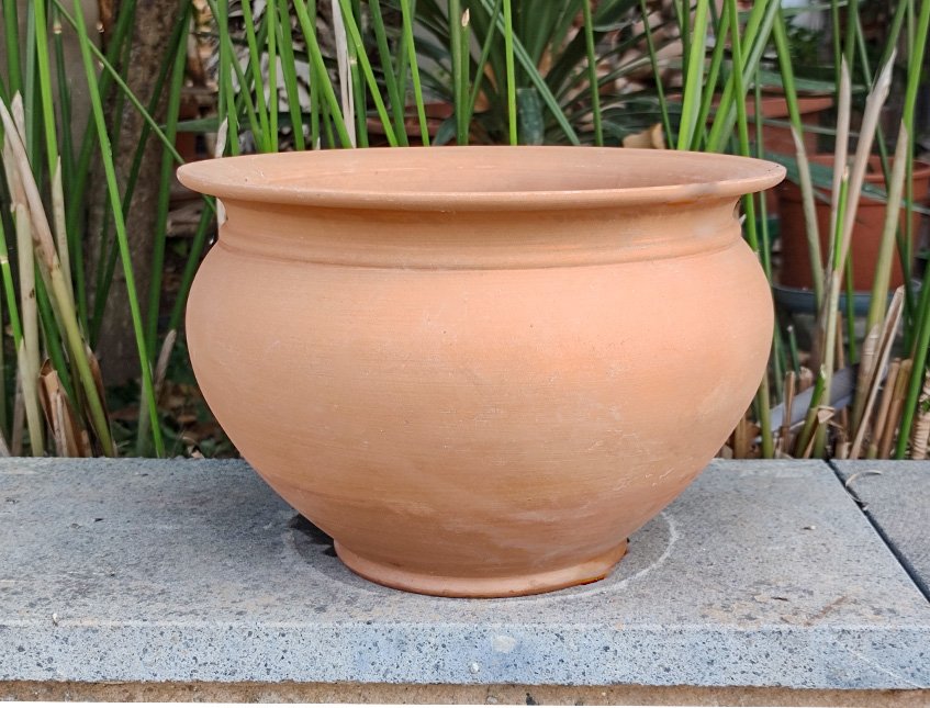 Casponcino  H 20 dm. 25 - Sconto per Fioristi e Aziende - in terracotta grezza