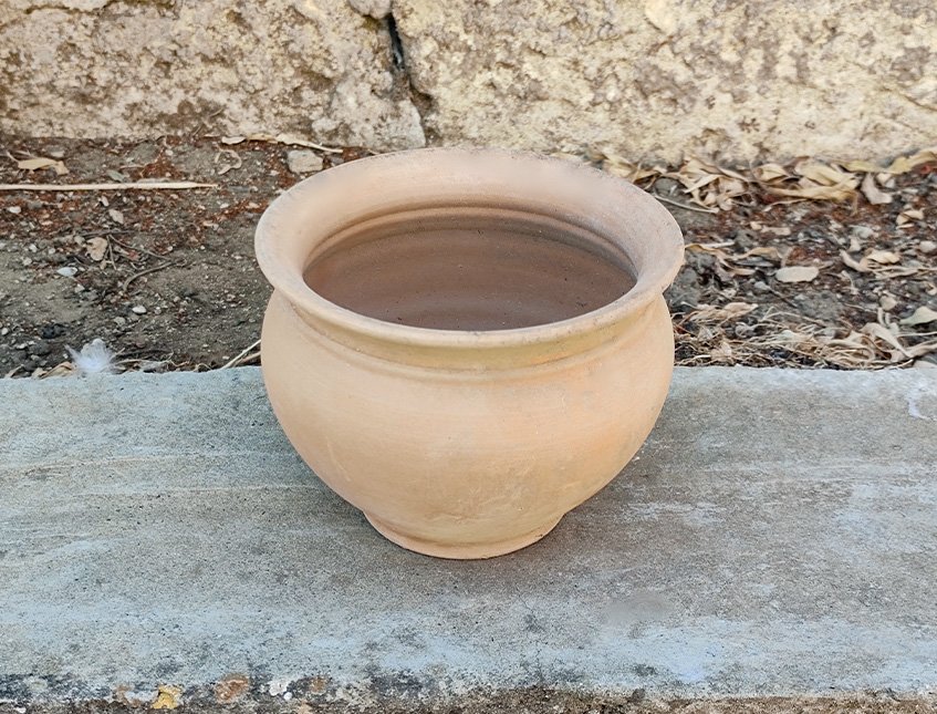 Casponcino iH 10 dm. 12  - Sconto per Fioristi e Aziende - n terracotta grezza