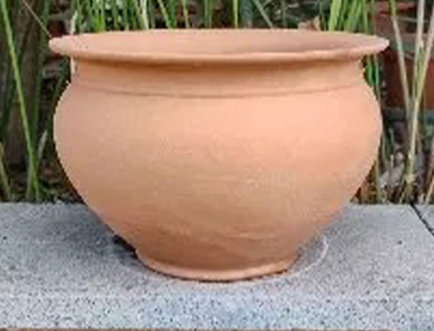 Casponcino  H 25 dm. 30 - Sconto per Fioristi e Aziende - in terracotta grezza