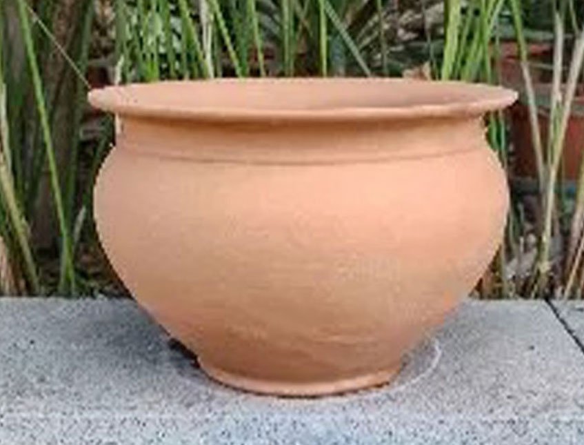 Casponcino  H 20 dm. 25 - Sconto per Fioristi e Aziende - in terracotta grezza