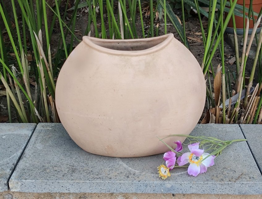 Vaso Bombato H 25 X 30  -  Sconto per Fioristi e Aziende - in terracotta grezza