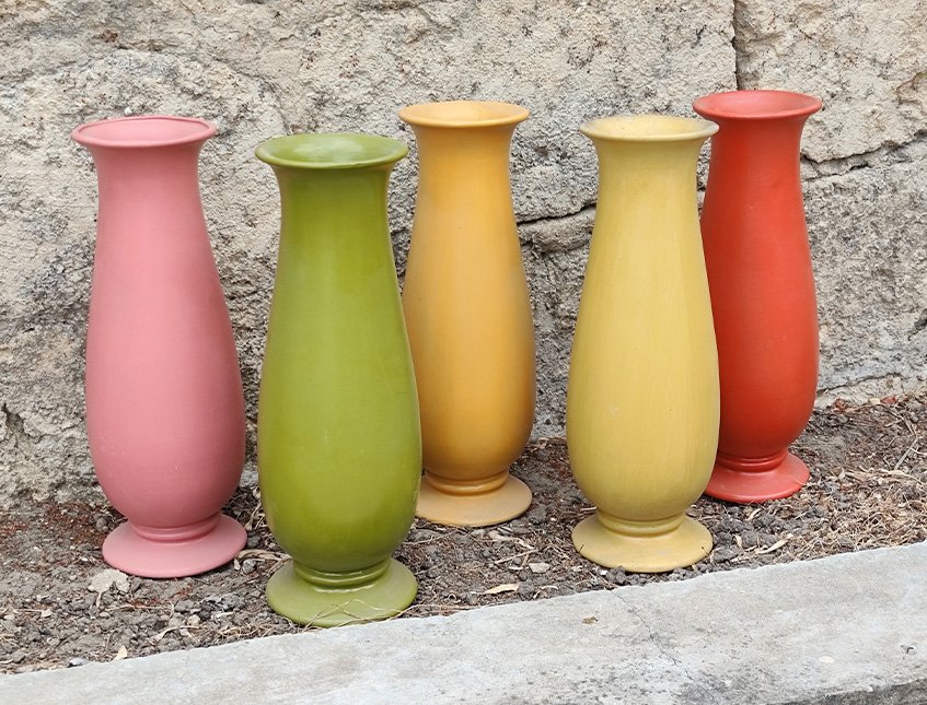 Vaso Kalim  H 40 dm. 11 -  Sconto per Fioristi e Aziende - in terracotta Colorata