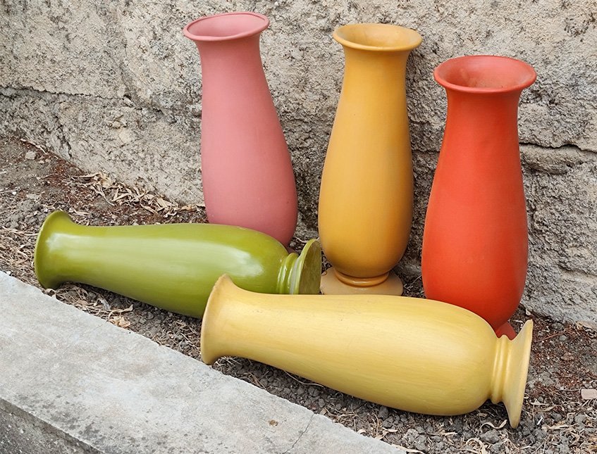 Vaso Kalim  H 40 dm. 11 -  Sconto per Fioristi e Aziende - in terracotta Colorata