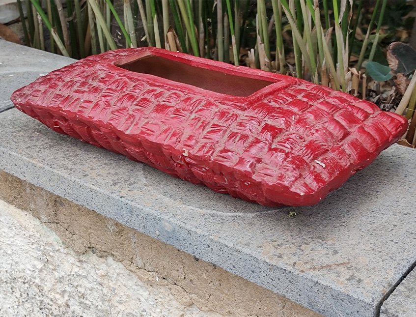 Vaschetta Bassa cm.30 x 15 - Sconto per Fioristi e Aziende Rossa H 7 Terracotta Colorata