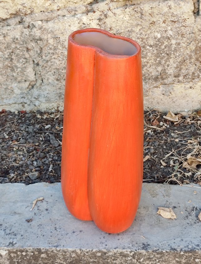 Vaso Oliva Doppio H 40  -  Sconto per Fioristi e Aziende - Bocca 12x7 Terracotta Colorato