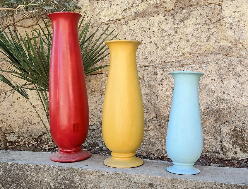 Vaso Kalim H 30 dm.10  -  Sconto per Fioristi e Aziende - Terracotta Colorata