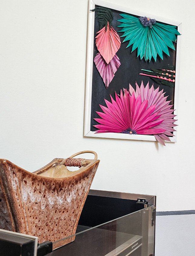 Quadro Palm Sun Naturale - Sconto per Fioristi e Aziende . - 54 x 44 cm Stabilizzato