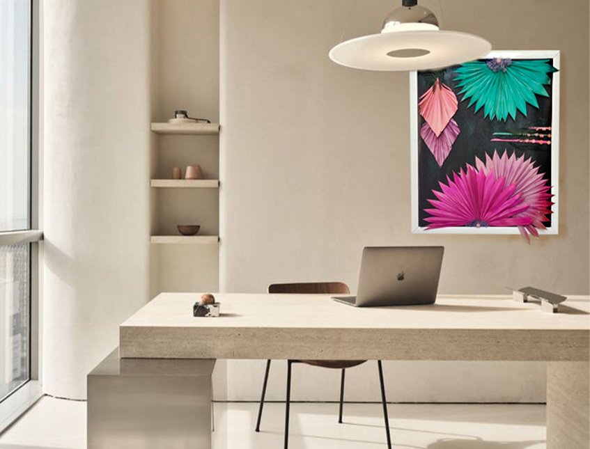 Quadro Palm Sun Naturale - Sconto per Fioristi e Aziende . - 54 x 44 cm Stabilizzato