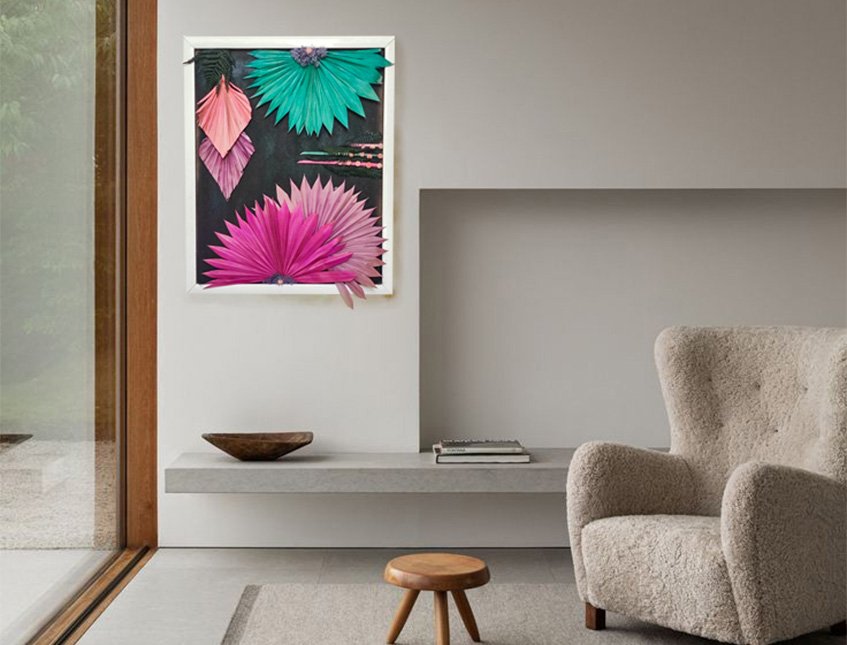 Quadro Palm Sun Naturale - Sconto per Fioristi e Aziende . - 54 x 44 cm Stabilizzato