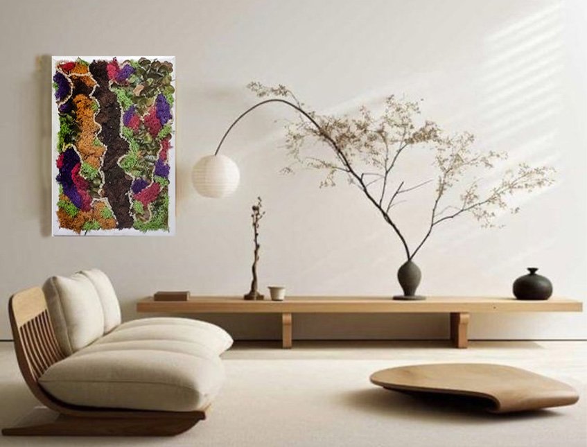 Quadro Moss Fanny Color - Sconto per Fioristi e Aziende . - 49 x 33 cm.