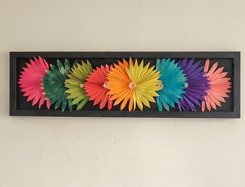 Quadro Palm Sun Diamond - Sconto per Fioristi e Aziende . - 126 x 36 cm.