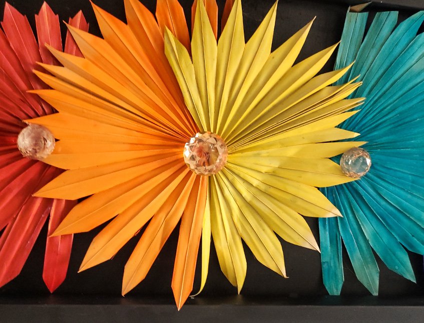 Quadro Palm Sun Diamond - Sconto per Fioristi e Aziende . - 126 x 36 cm.