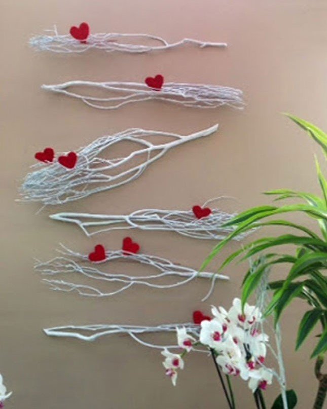Cuoricini x 24 vellutati da appendere Articolo per San Valentino - Sconti per Fioristi e Aziende