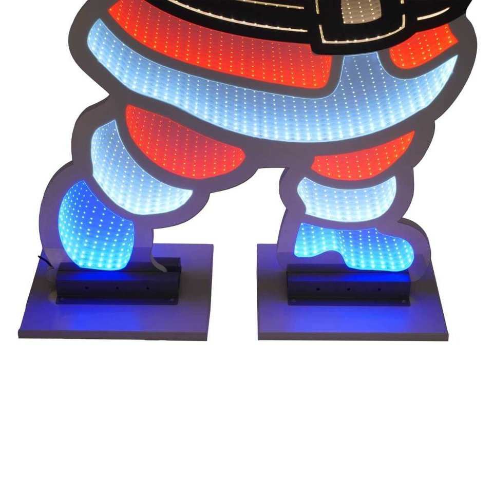 Babbo Natale 3D  H 120 - Sconto per Fioristi e Aziende - Luminoso Infinity Mirror