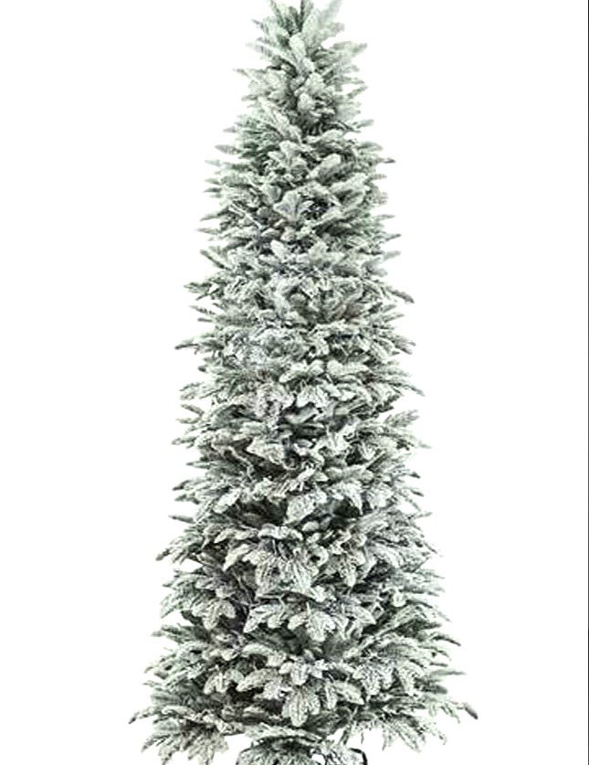 Albero Slim Aspen Snow c/led - Sconti per Fioristi e Aziende - H 180/210/240 in PE innevato