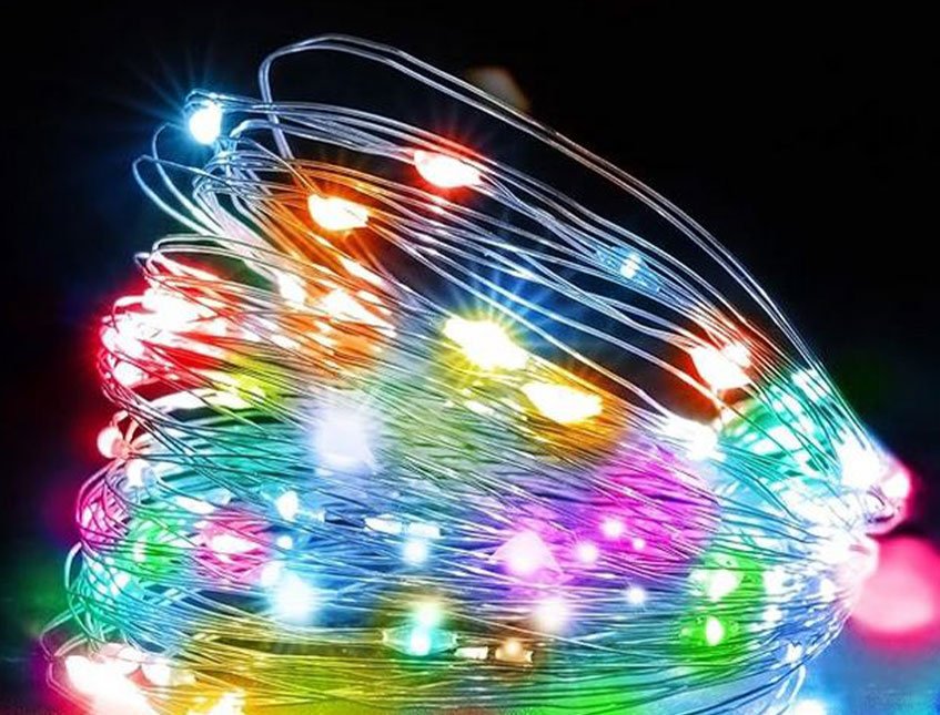 Filo 300 Luci Led da mt.10 - Sconti per Fioristi e Aziende - Rocchetto Multicolor