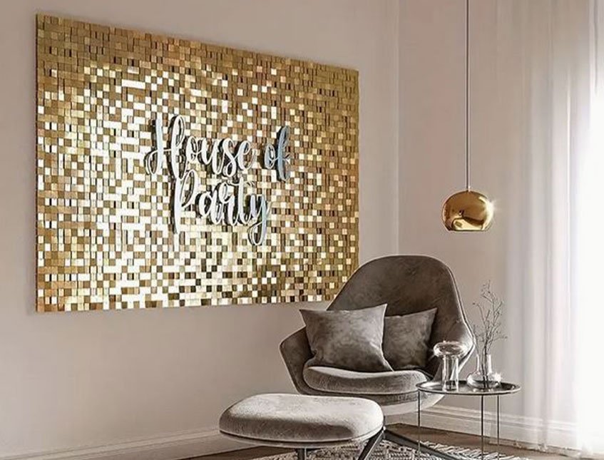 Pannello Paillettes quadrato Metallico Cangiante - Sconti per Fioristi e Aziende . - Misura cm. 30 x30