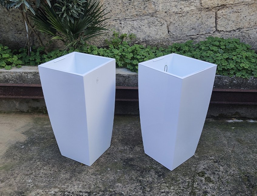 Vaso Infinity H 70 Bianco - Sconti per Fioristi e Aziende . - in ABS