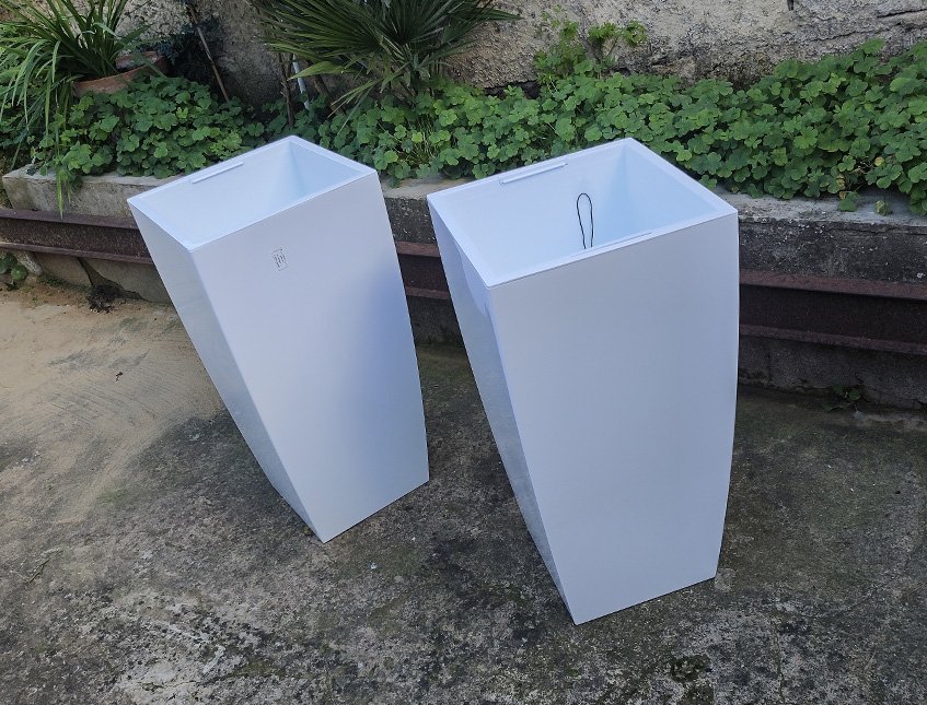 Vaso Infinity H 70 Bianco - Sconti per Fioristi e Aziende . - in ABS