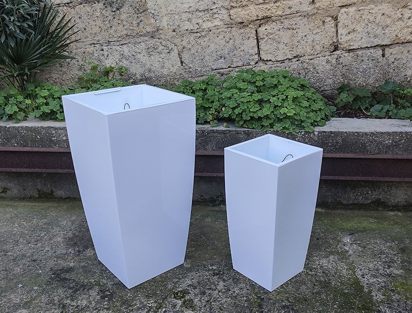 Vaso Infinity H 70 Bianco - Sconti per Fioristi e Aziende . - in ABS