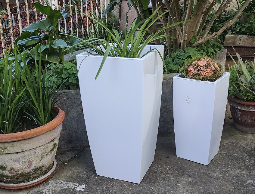 Vaso Infinity H 70 Bianco - Sconti per Fioristi e Aziende . - in ABS