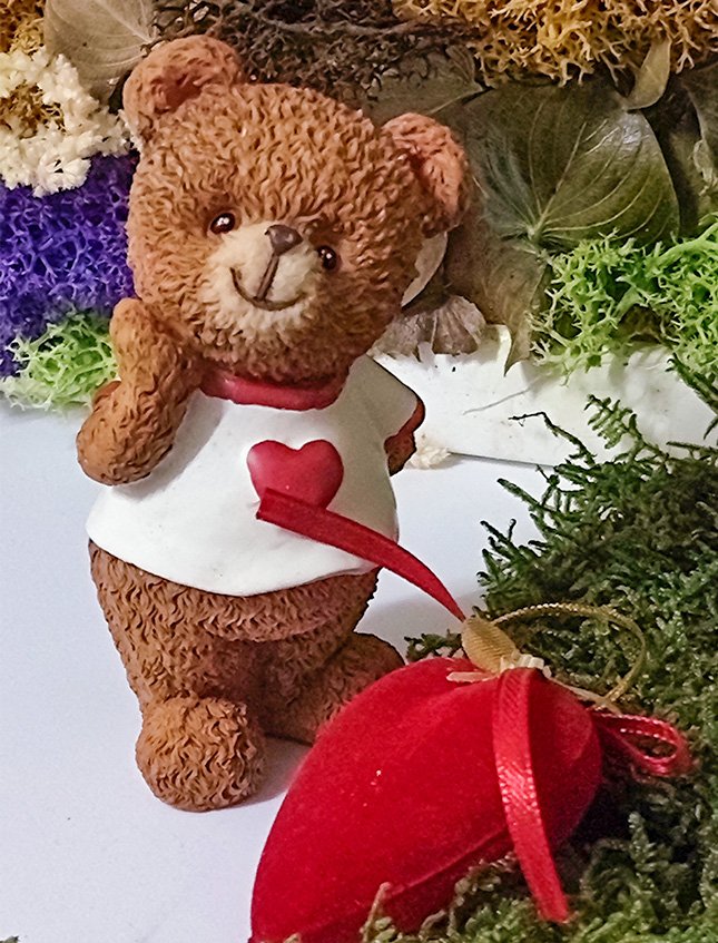 Orsetti Teddy Love x 3  - Sconti per Fioristi e Aziende - H 10 in ceramica