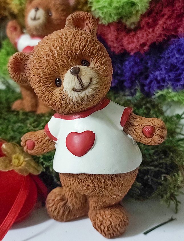 Orsetti Teddy Love x 3  - Sconti per Fioristi e Aziende - H 10 in ceramica