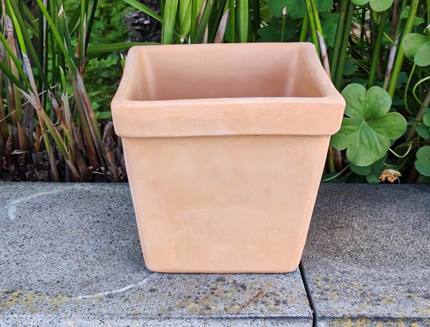 Vaso quadro terracotta -  Sconto per Fioristi e Aziende - H 12 - 13X13