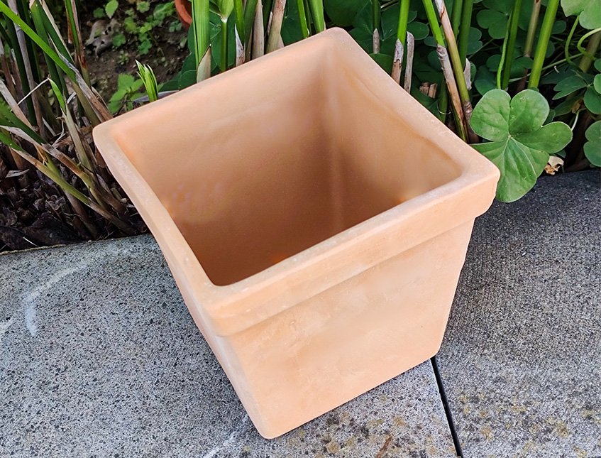 Vaso quadro terracotta -  Sconto per Fioristi e Aziende - H 12 - 13X13