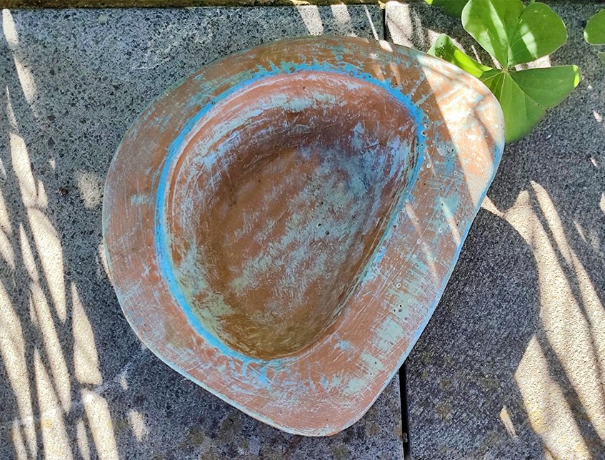 Vaso mezzotondo in terracotta -  Sconto per Fioristi e Aziende - H 4 L 13x15