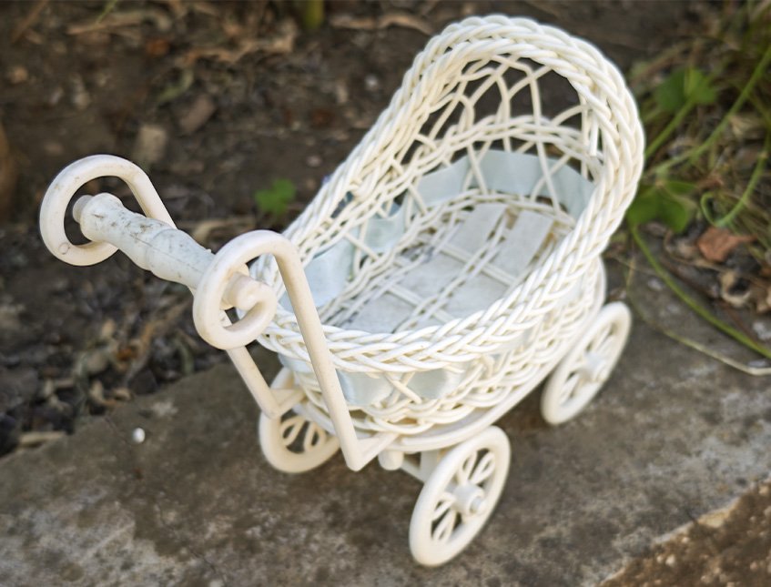 Carrozzina portaconfetti H 19 - Sconto per Fioristi e Aziende . - per Matrimonio e Feste