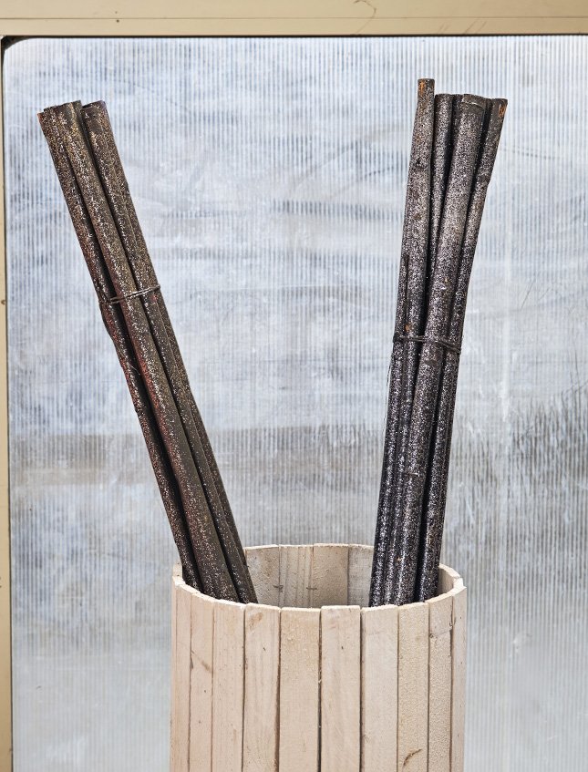 Canne Bamboo H 100 dm.2.5 - Sconti per Fioristi e Aziende - Glitterate oro/arg x 10