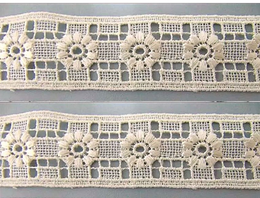 Merletto Catenella Fiorita  - Sconto per Fioristi e Aziende - Bianco e Avorio - Vendita a metro