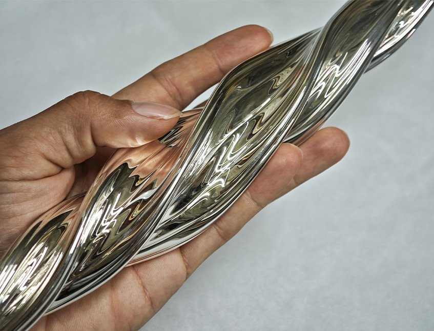Pendente spirale in vetro  - Sconto per Fioristi e Aziende - Decoro di Natale H 40 argentato