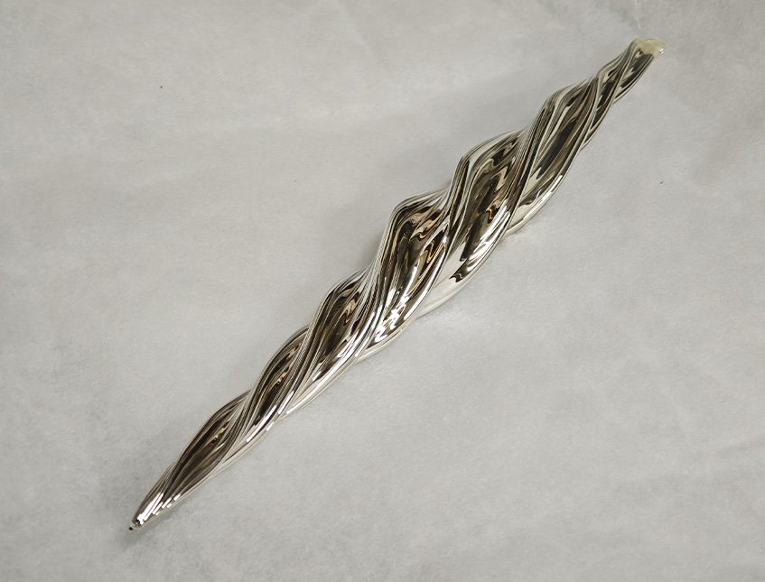 Pendente spirale in vetro  - Sconto per Fioristi e Aziende - Decoro di Natale H 40 argentato