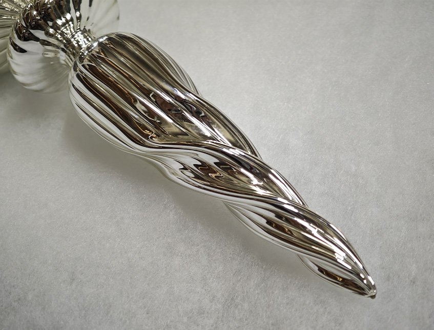 Pendente spirale con sfera  - Sconto per Fioristi e Aziende - Decoro di Natale H 32 in vetro