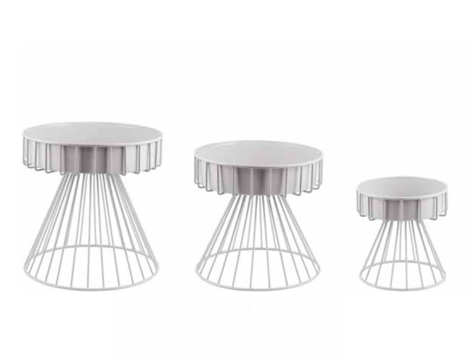Set alzate in metallo basse - Sconto per Fioristi e Aziende - x 3 H 25/22/17 grigio