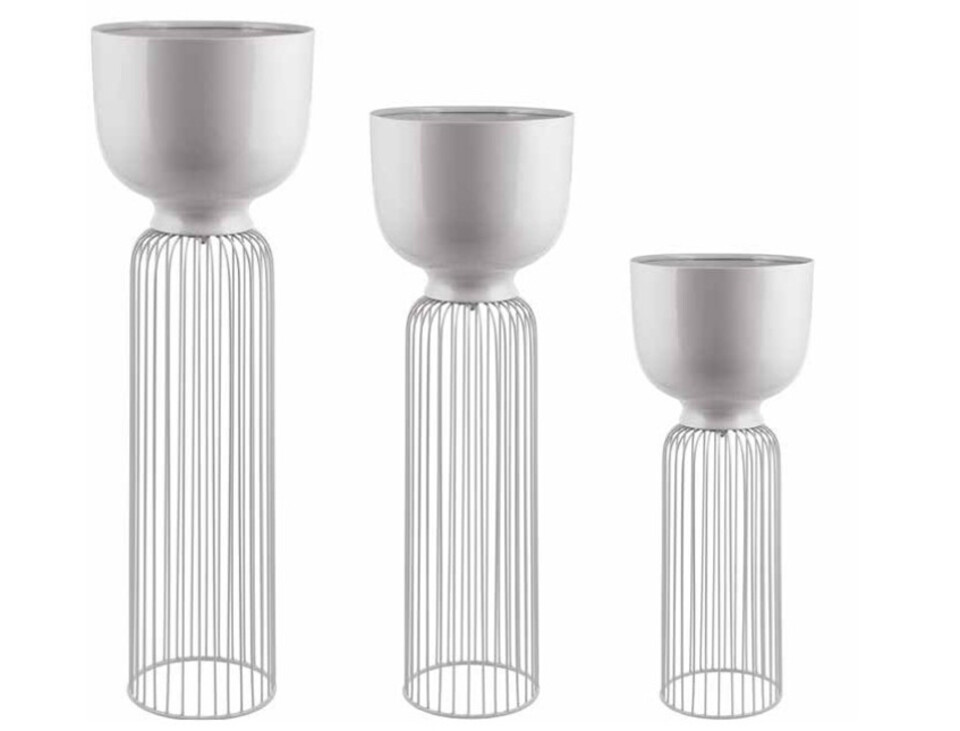 Set alzate in metallo alte - Sconto per Fioristi e Aziende - x 3 H 84/73/56 grigio