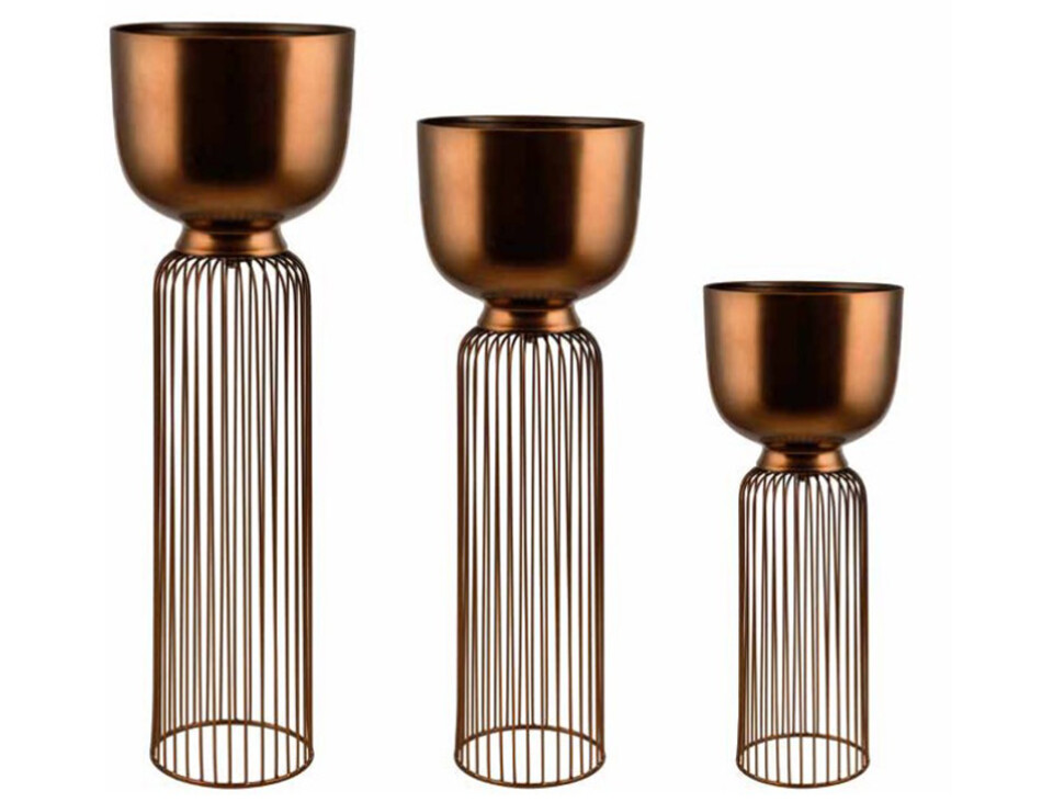 Set alzate in metallo alte - Sconto per Fioristi e Aziende - x 3 H 84/73/56 nero
