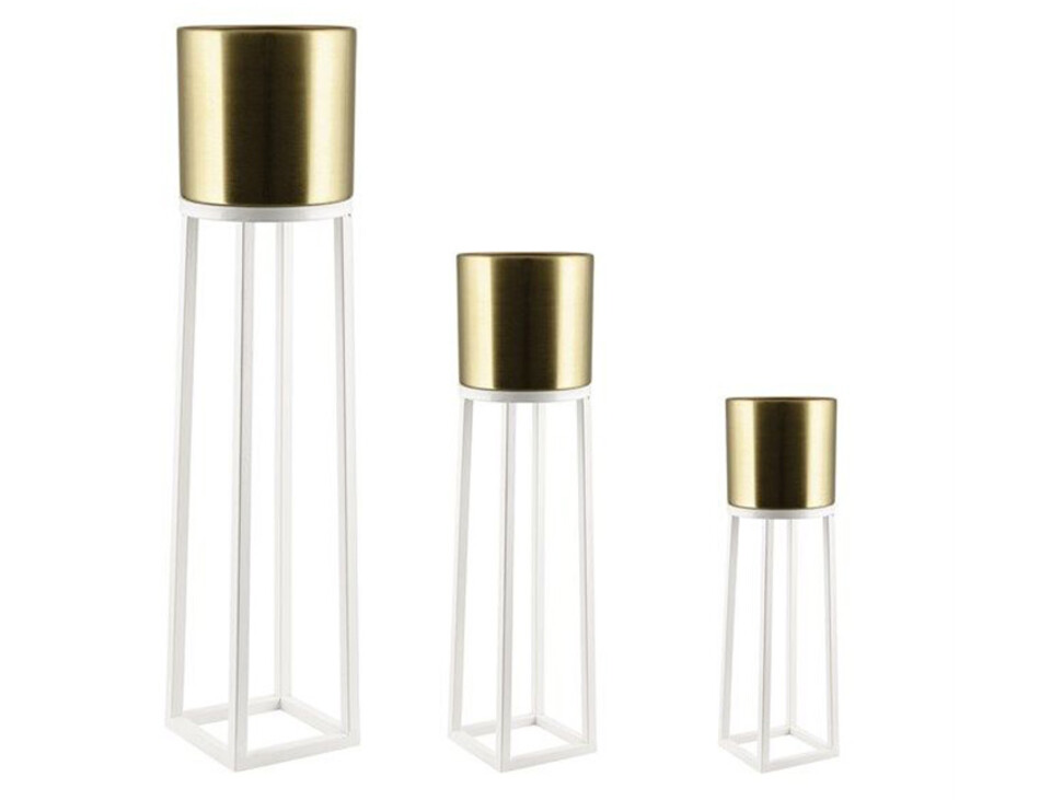 Set alzate Oro in metallo- Sconto per Fioristi e Aziende - x 3 H 100/75/51 base quadra
