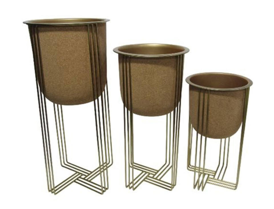 Set alzate Sughero in metallo- Sconto per Fioristi e Aziende - x 3 H 60/51/40