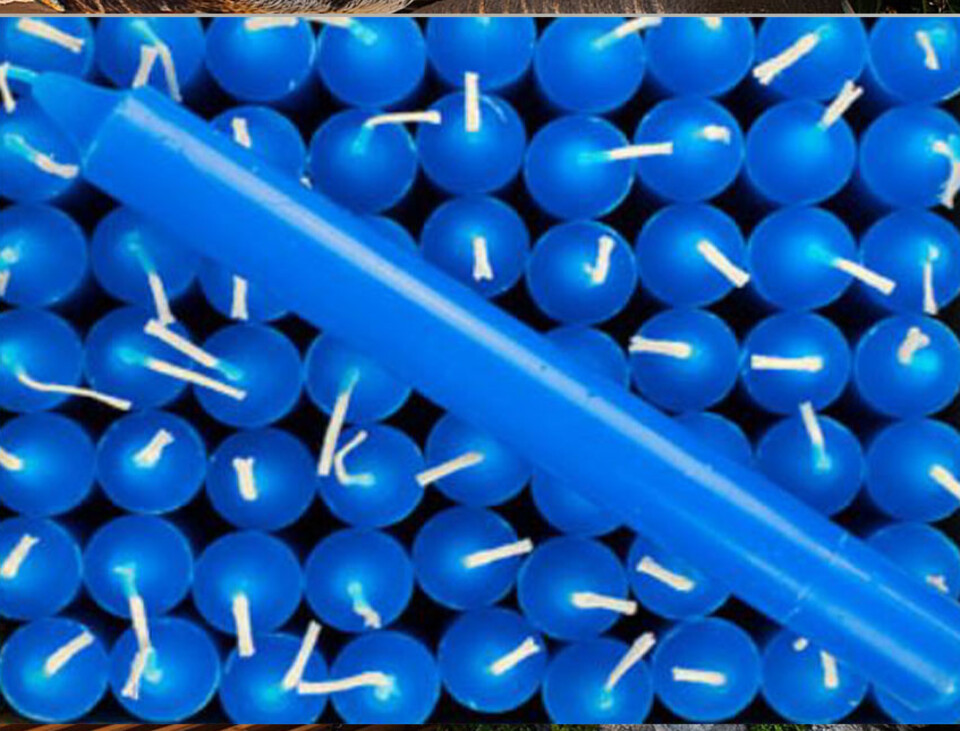 Candela Stearica Blu H 9 - Sconti per Fioristi e Aziende - Conf. x 4 dm. 1,5