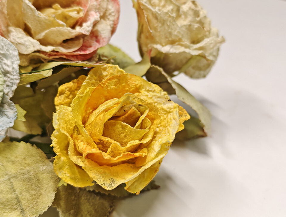 Rose in organza singola - Sconto per Fioristi e Aziende - Artificiali