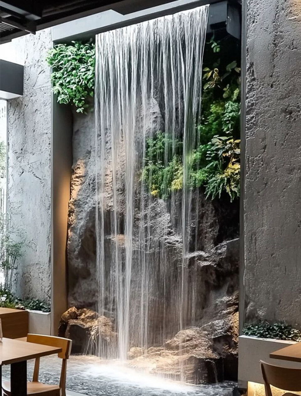 Cascata a Parete con Vegetali Preservati - Sconto per Rivenditori e Aziende Fiorissima - Per interno