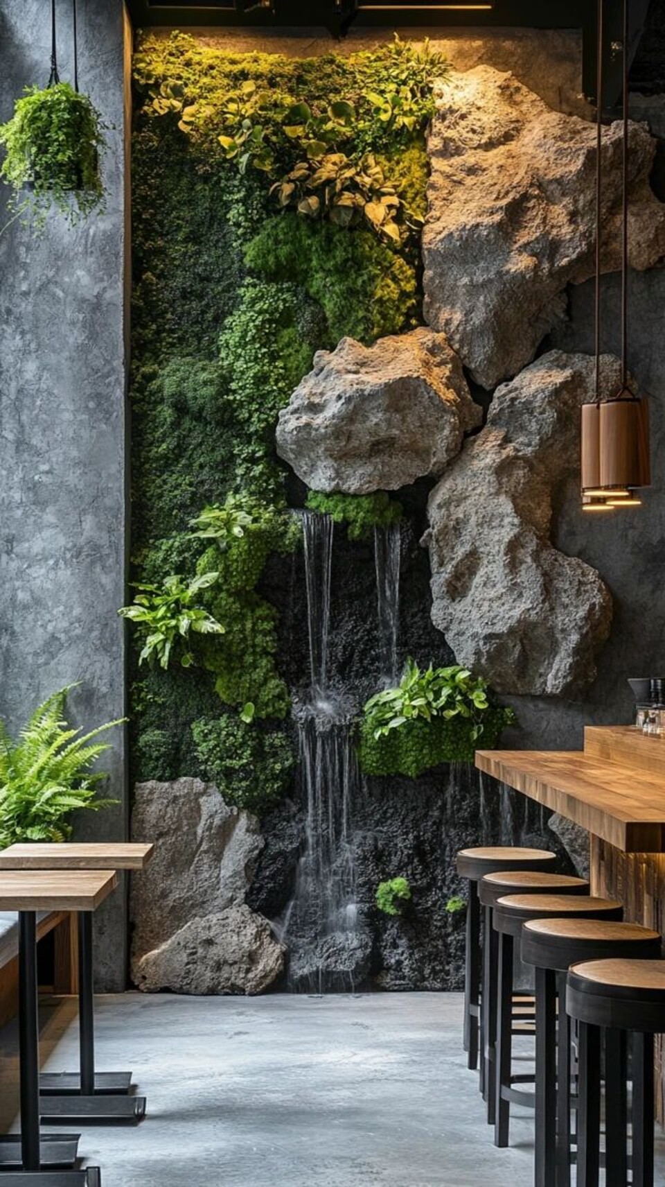 Cascata a Parete con Vegetali Preservati - Sconto per Rivenditori e Aziende Fiorissima - Per interno