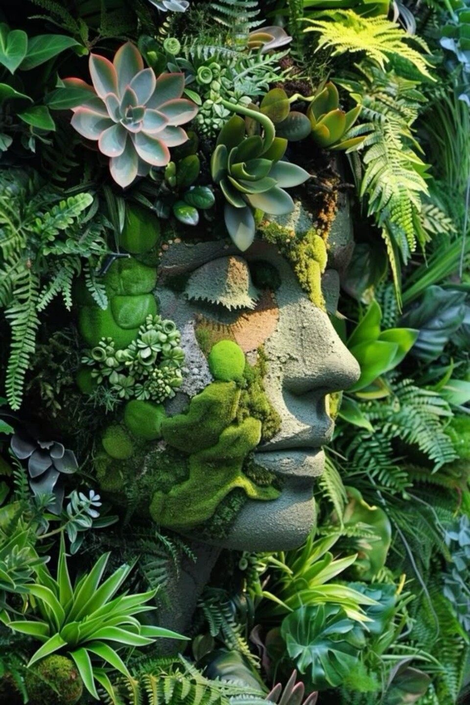 Giardino Verticale su Parete Rocciosa - Sconto per Fioristi e Aziende - con Muschi e Vegetali Preservati