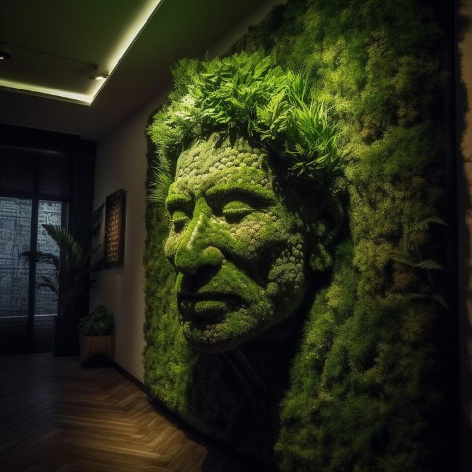 Giardino Verticale su Parete Rocciosa - Sconto per Fioristi e Aziende - con Muschi e Vegetali Preservati