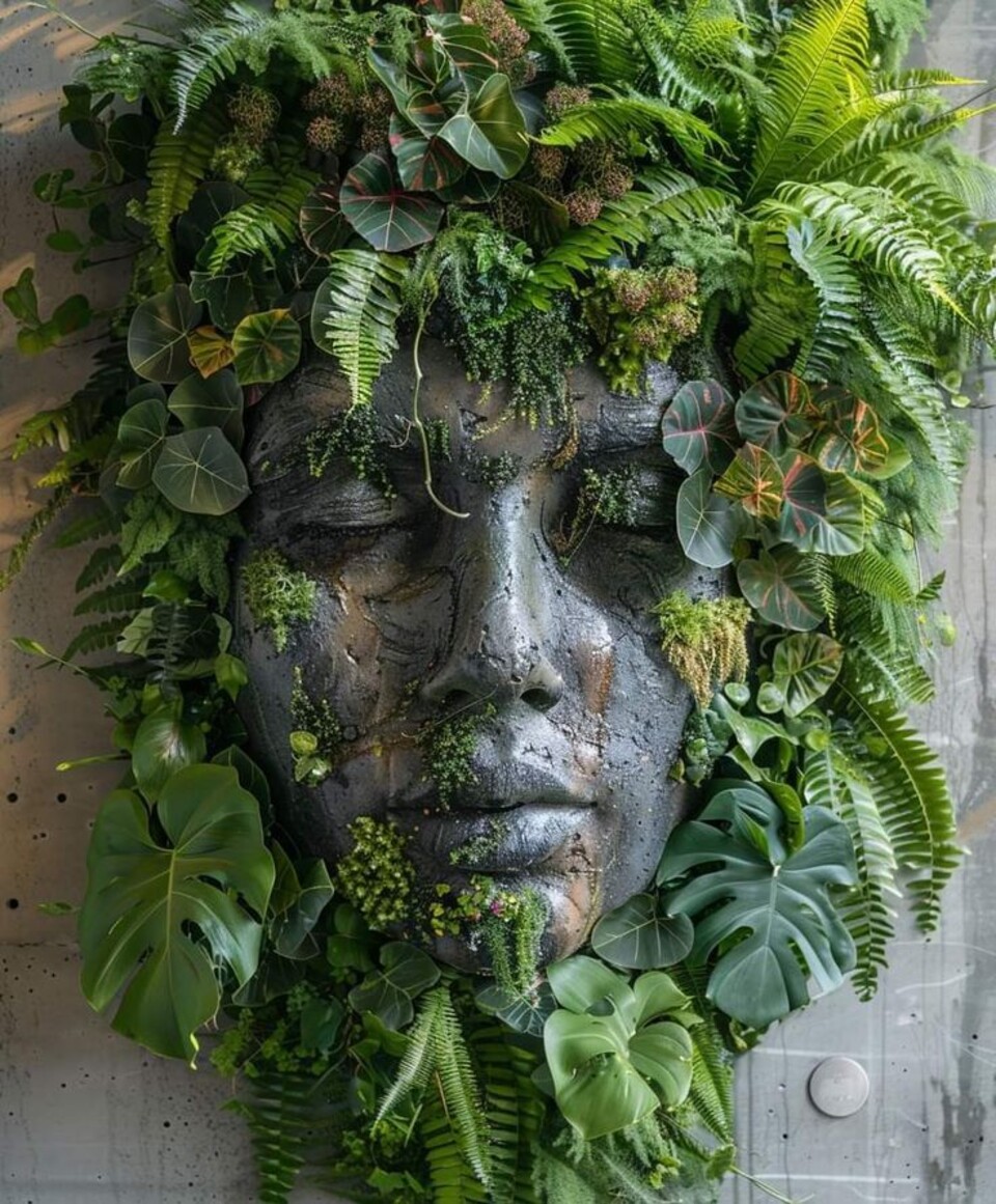 Giardino Verticale su Parete Rocciosa - Sconto per Fioristi e Aziende - con Muschi e Vegetali Preservati
