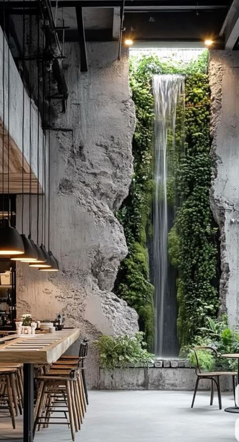 Cascata a Parete con Vegetali Preservati - Sconto per Rivenditori e Aziende Fiorissima - Per interno