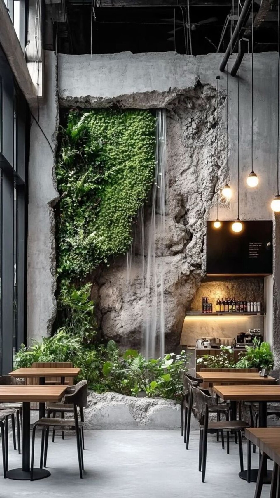 Cascata a Parete con Vegetali Preservati - Sconto per Rivenditori e Aziende Fiorissima - Per interno